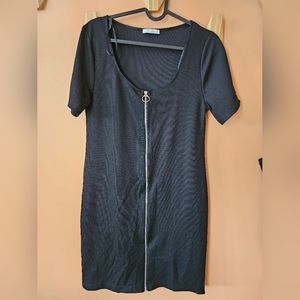 Zara Spain 90s style zipper bodycon dress like new